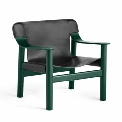 HAY Bernard Chair By Shane Schneck -Asientos Comercio Bernard Black leather green