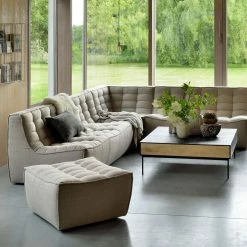 Ethnicraft N701 Ottoman - Dark Grey -Asientos Comercio Ethnicraft N701 Ottoman Open Room