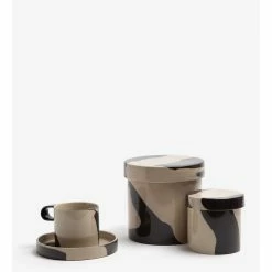Ferm LIVING TAZA INLAY -Asientos Comercio FERM INLAYCUPWITHSAUCER SANDBLACK 3
