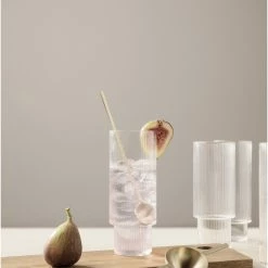 Ferm LIVING VASOS RIPPLE ALTOS 4 SET 7 Ferm LIVING VASOS RIPPLE ALTOS 4 SET -Asientos Comercio FERM RIPPLE LONG DRINK GLASSES TRANSPARENT 4