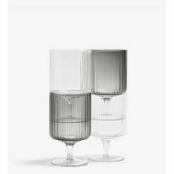 Ferm LIVING VASOS VINO RIPPLE 2 SET -Asientos Comercio FERM RIPPLE WINEGLASS TRANSPARENT 6