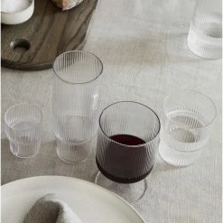 Ferm LIVING VASOS VINO RIPPLE 2 SET -Asientos Comercio FERM RIPPLE WINEGLASS TRANSPARENT 8