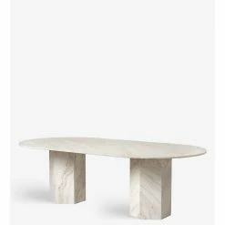Gubi EPIC DINING TABLE ELLIPTICAL 6 Gubi EPIC DINING TABLE ELLIPTICAL -Asientos Comercio GUBI EPIC DININGTABLE ELLIPTICAL 120X240 WHITETRAVERTINE 4