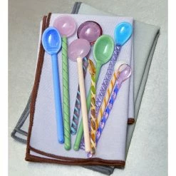 Hay GLASS SPOONS SET 8 Hay GLASS SPOONS SET -Asientos Comercio HAY GLASSSPOONS TWISTSET TURQUOISELIGHTPINK 5