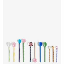 Hay GLASS SPOONS SET 9 Hay GLASS SPOONS SET -Asientos Comercio HAY GLASSSPOONS TWISTSET TURQUOISELIGHTPINK 7