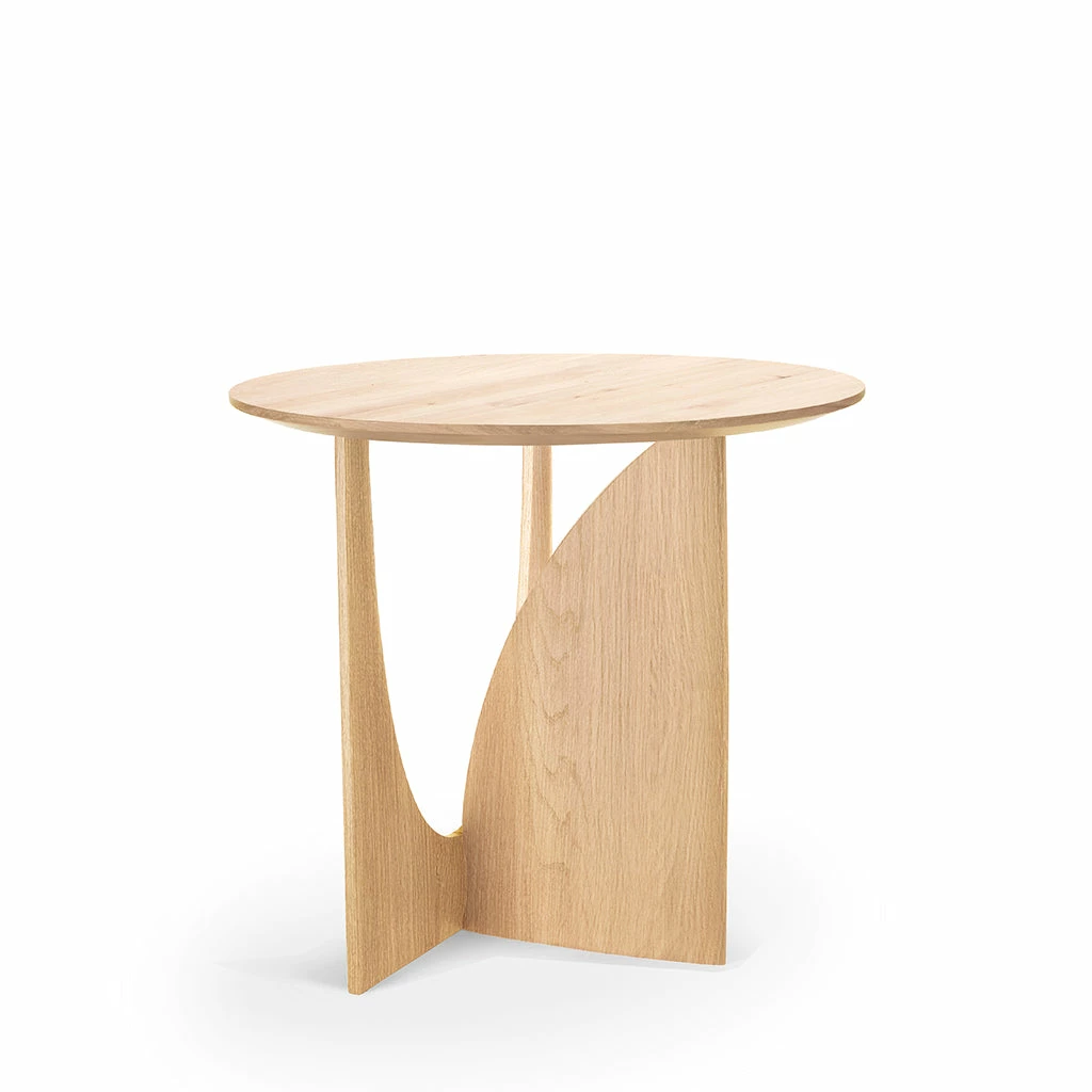 Ethnicraft Oak Geometric Side Table 1 Ethnicraft Oak Geometric Side Table